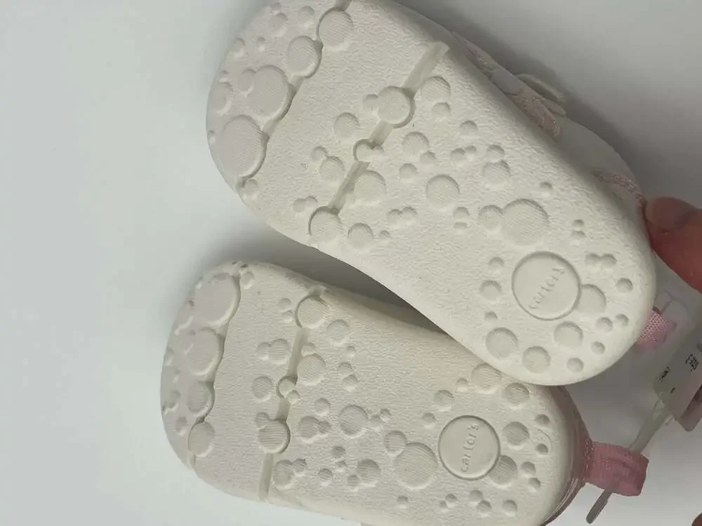 Carter's Every Step Morgan White pink Flower Baby Shoes Size 3 (6-9 Months) NEW